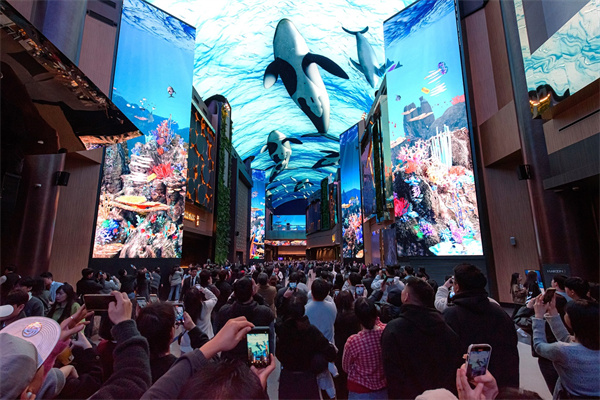 [Photo 1] Visitors gathered to watch the media show at one of INSPIRE’s landmarks ‘Aurora’.jpg